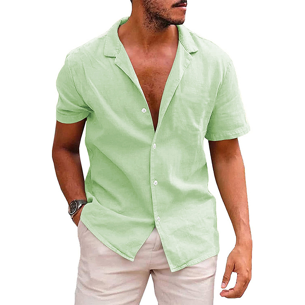 Casual Short-Sleeve Button-Down Shirt for Men