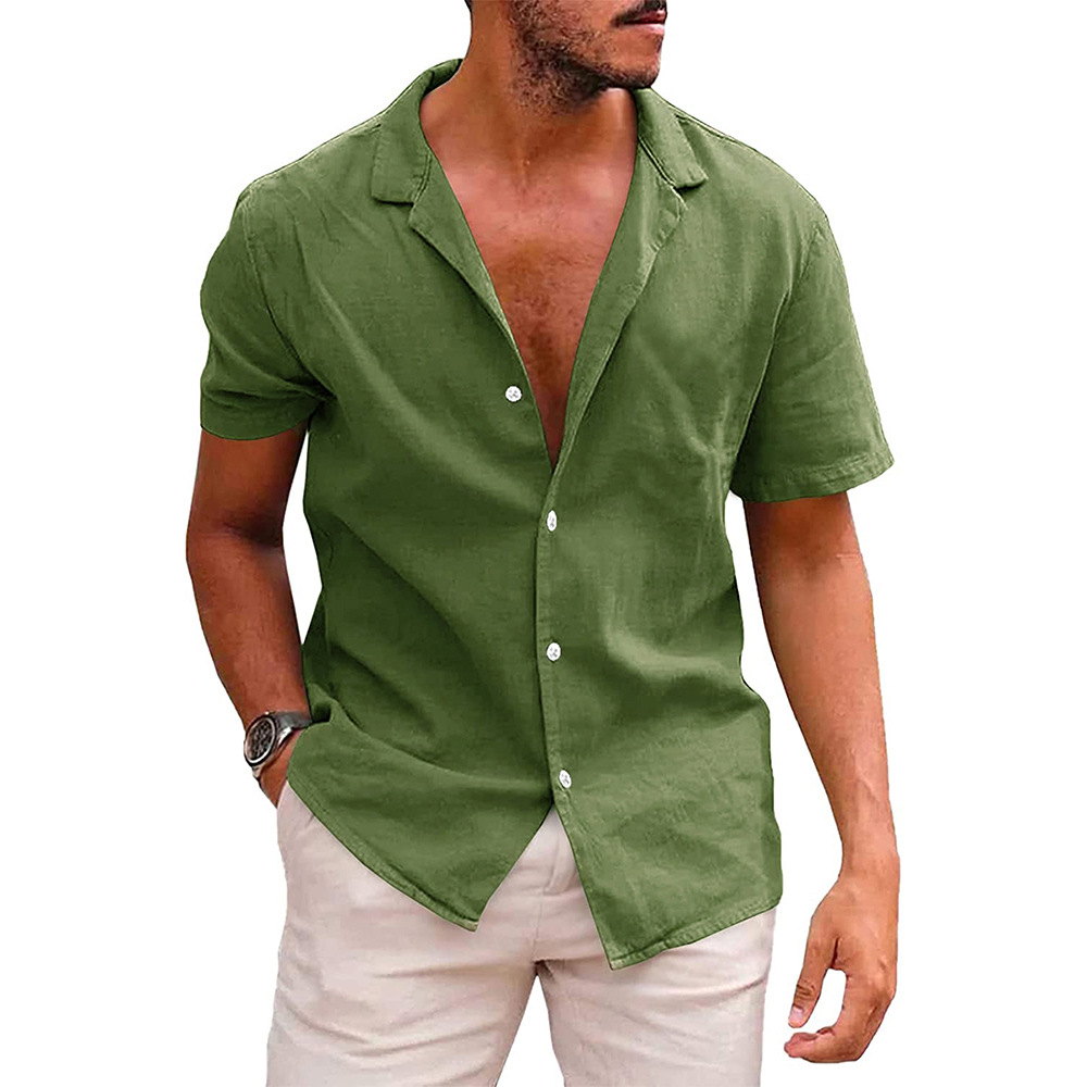 Casual Short-Sleeve Button-Down Shirt for Men