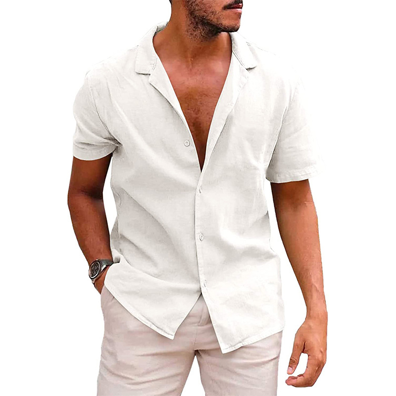 Casual Short-Sleeve Button-Down Shirt for Men