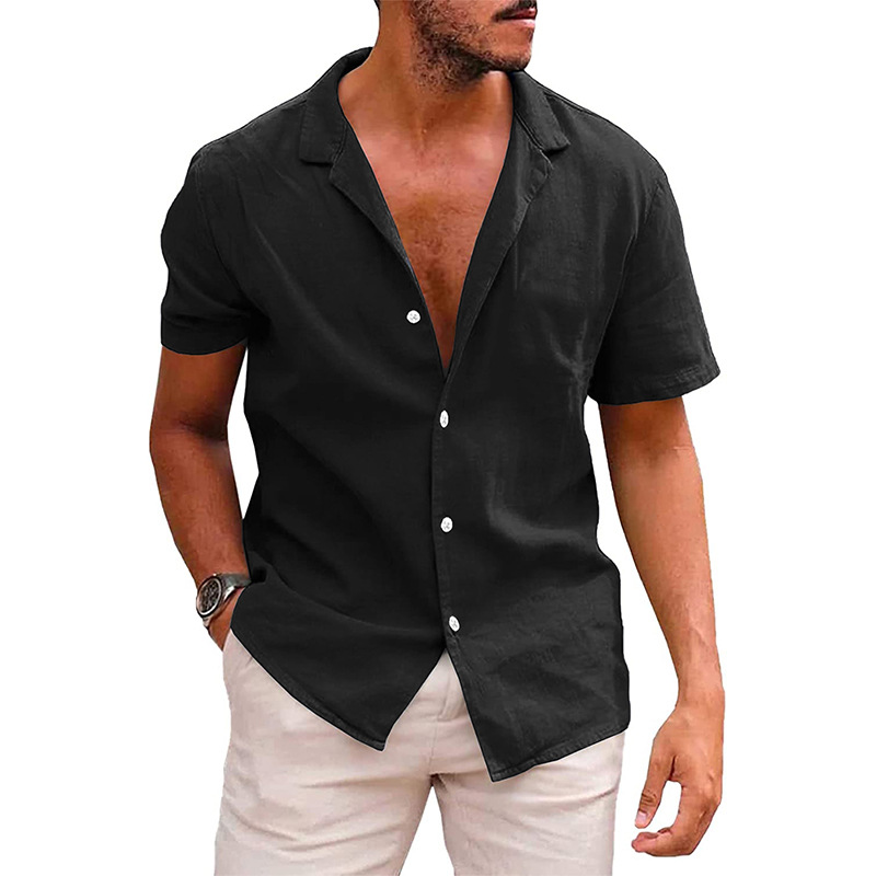 Casual Short-Sleeve Button-Down Shirt for Men