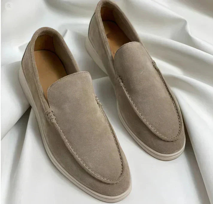 Men's Slip-On Shoes - Contrast Stitching and Textured Chunky Sole Detail