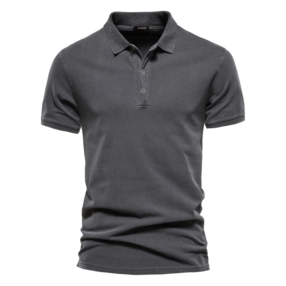 Men's Polo Shirt - Classic Piqué Knit and Short Sleeve Detail