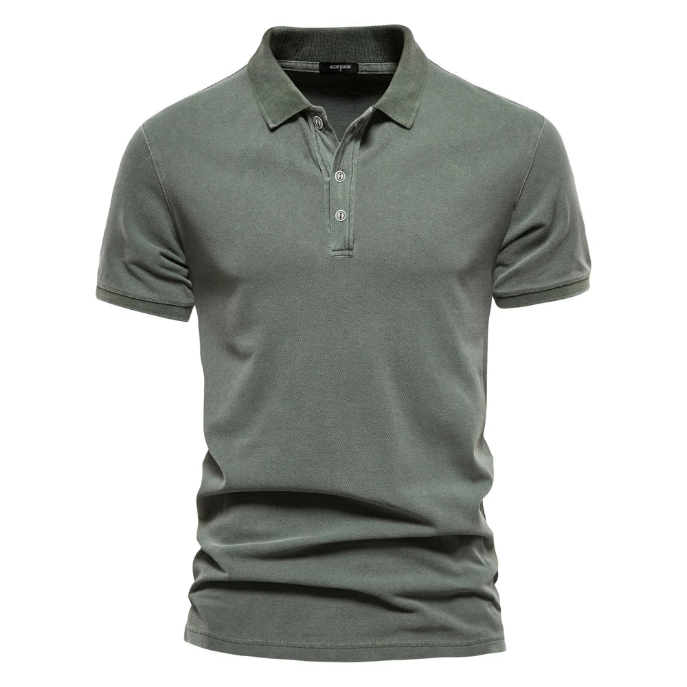 Men's Polo Shirt - Classic Piqué Knit and Short Sleeve Detail