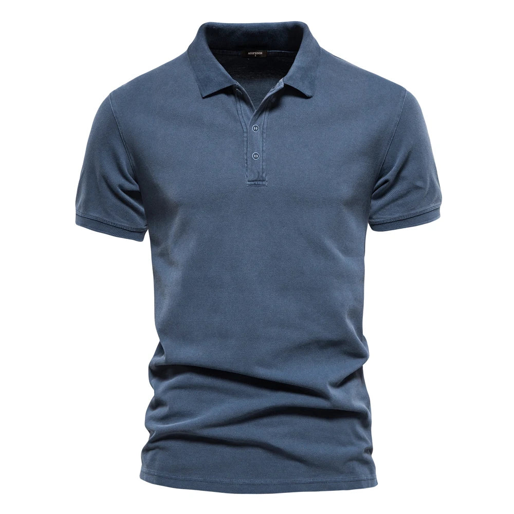 Men's Polo Shirt - Classic Piqué Knit and Short Sleeve Detail