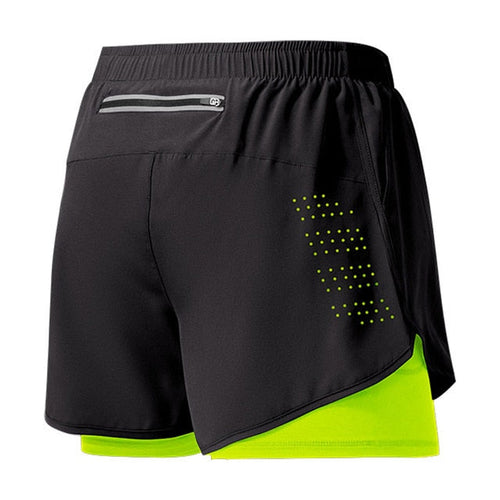 Men's 2-in-1 Running Shorts - Double Layer Design with Phone Pocket and Zip Detail
