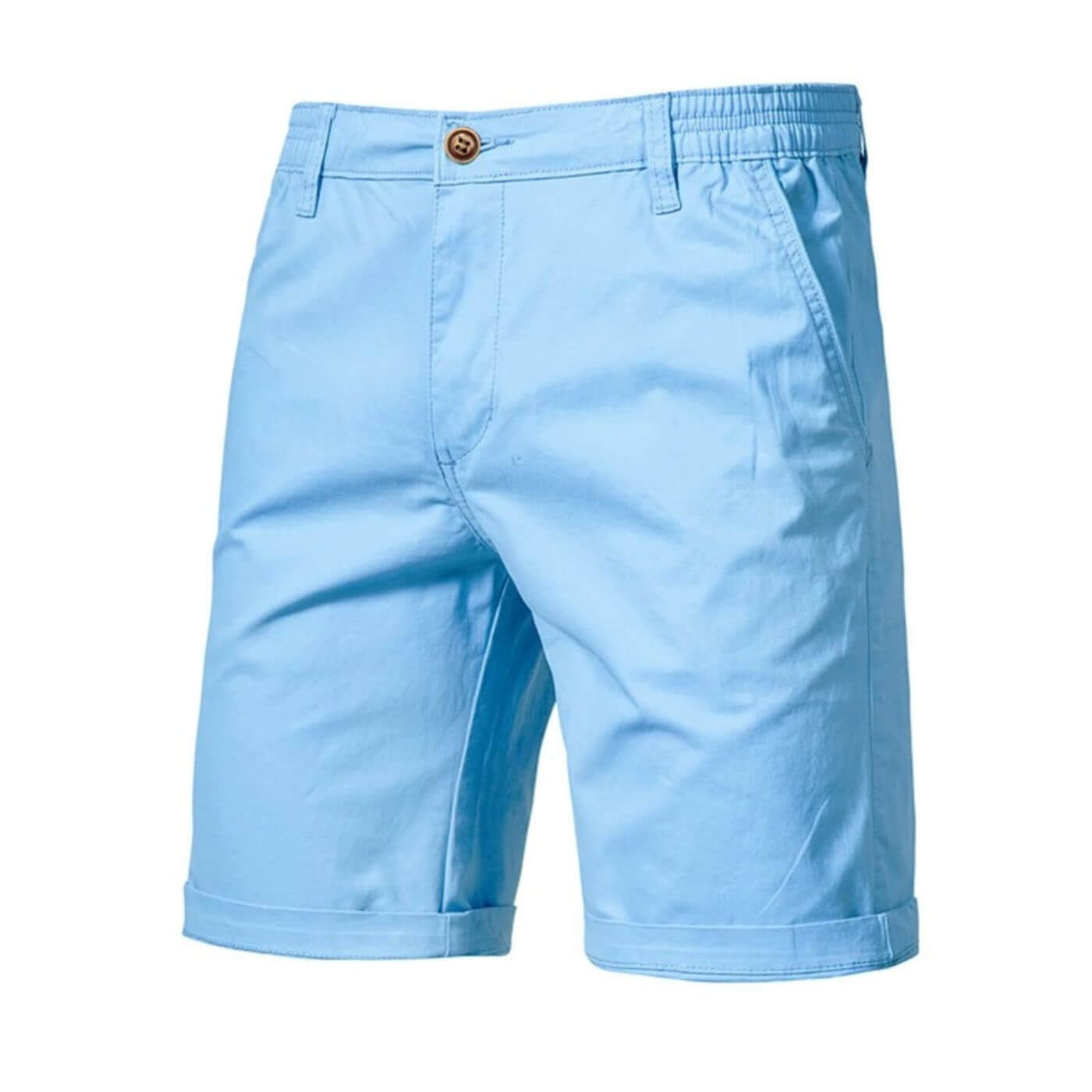 Men's Chino Shorts - Flat Front Design and Slim Fit Detail