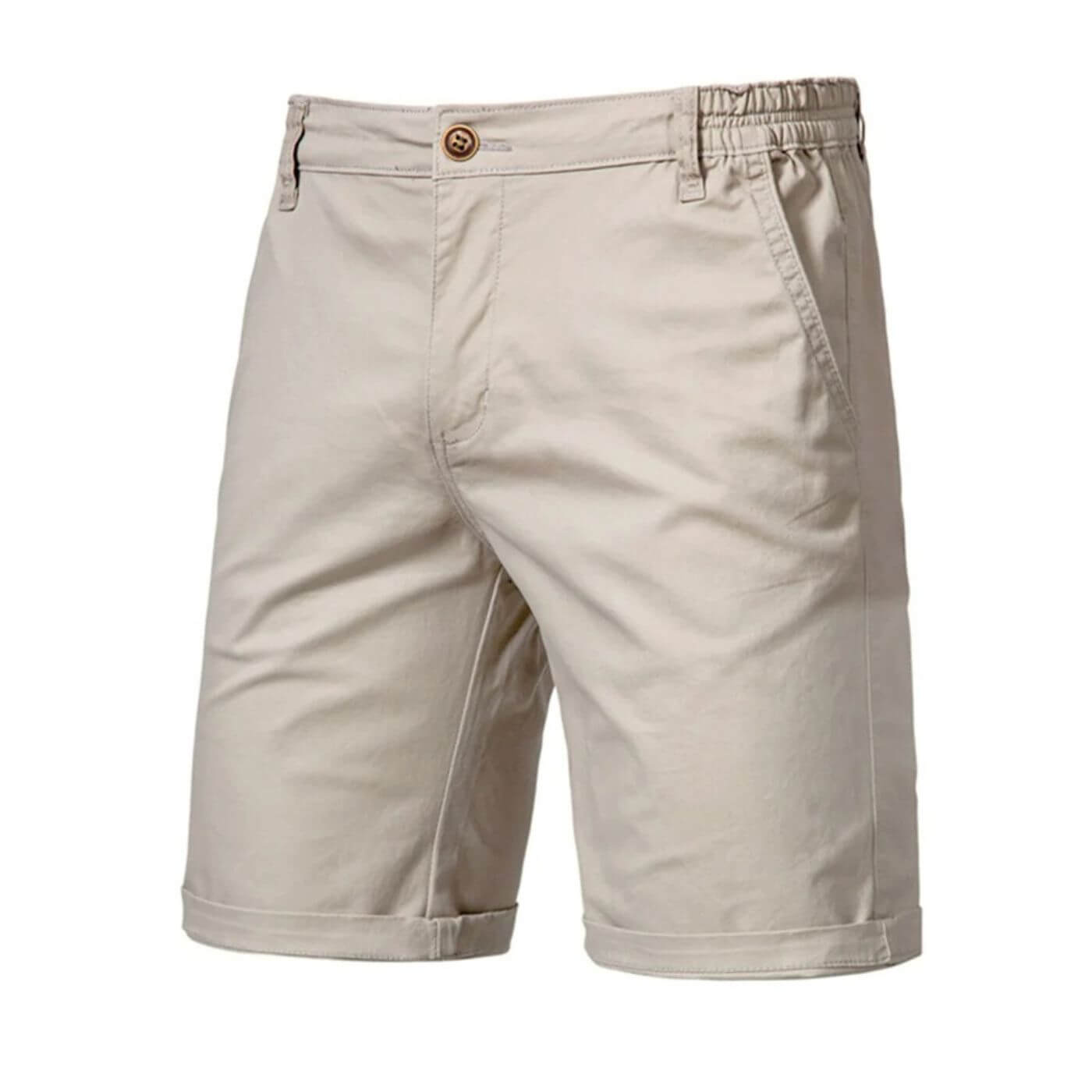 Men's Chino Shorts - Flat Front Design and Slim Fit Detail