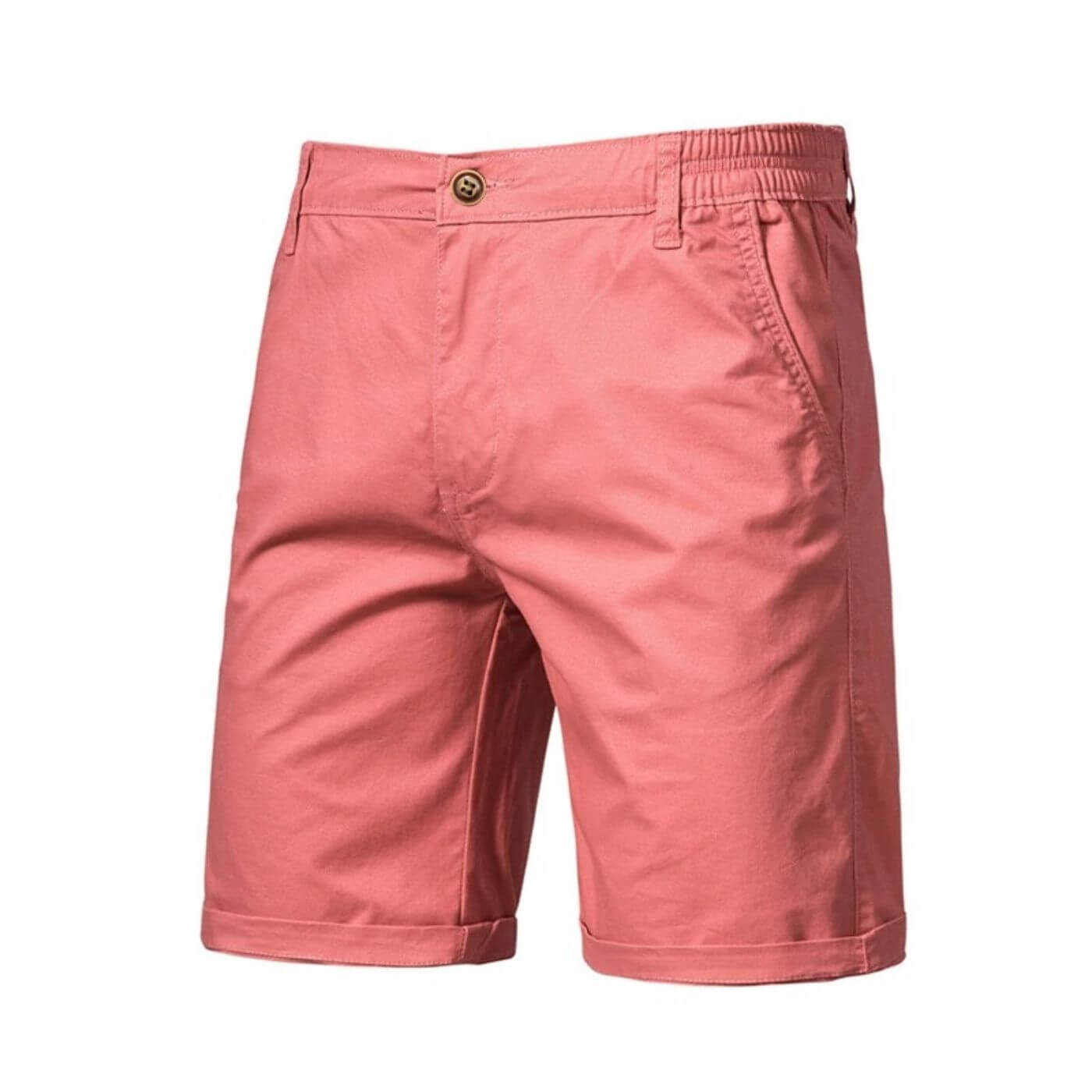 Men's Chino Shorts - Flat Front Design and Slim Fit Detail