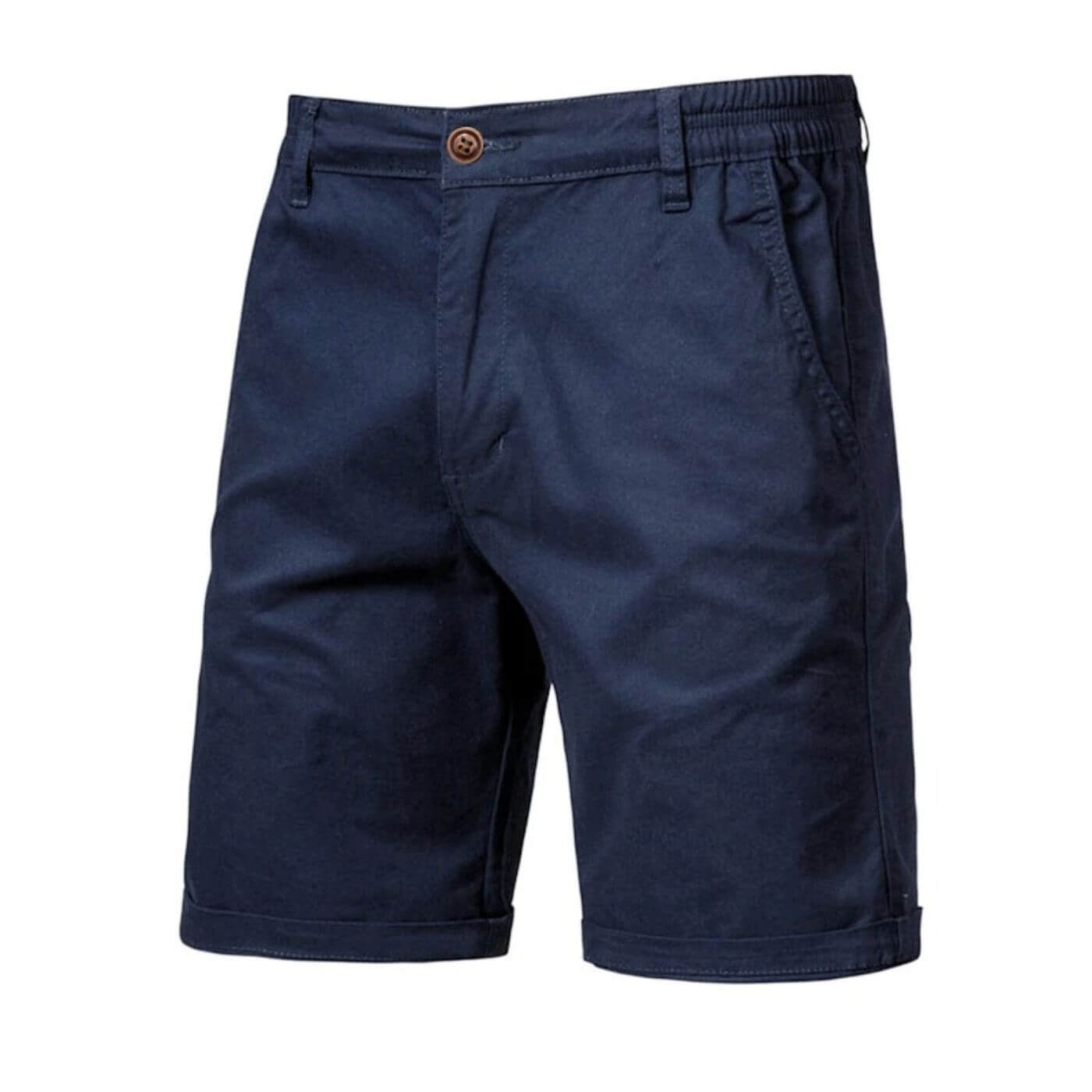 Men's Chino Shorts - Flat Front Design and Slim Fit Detail