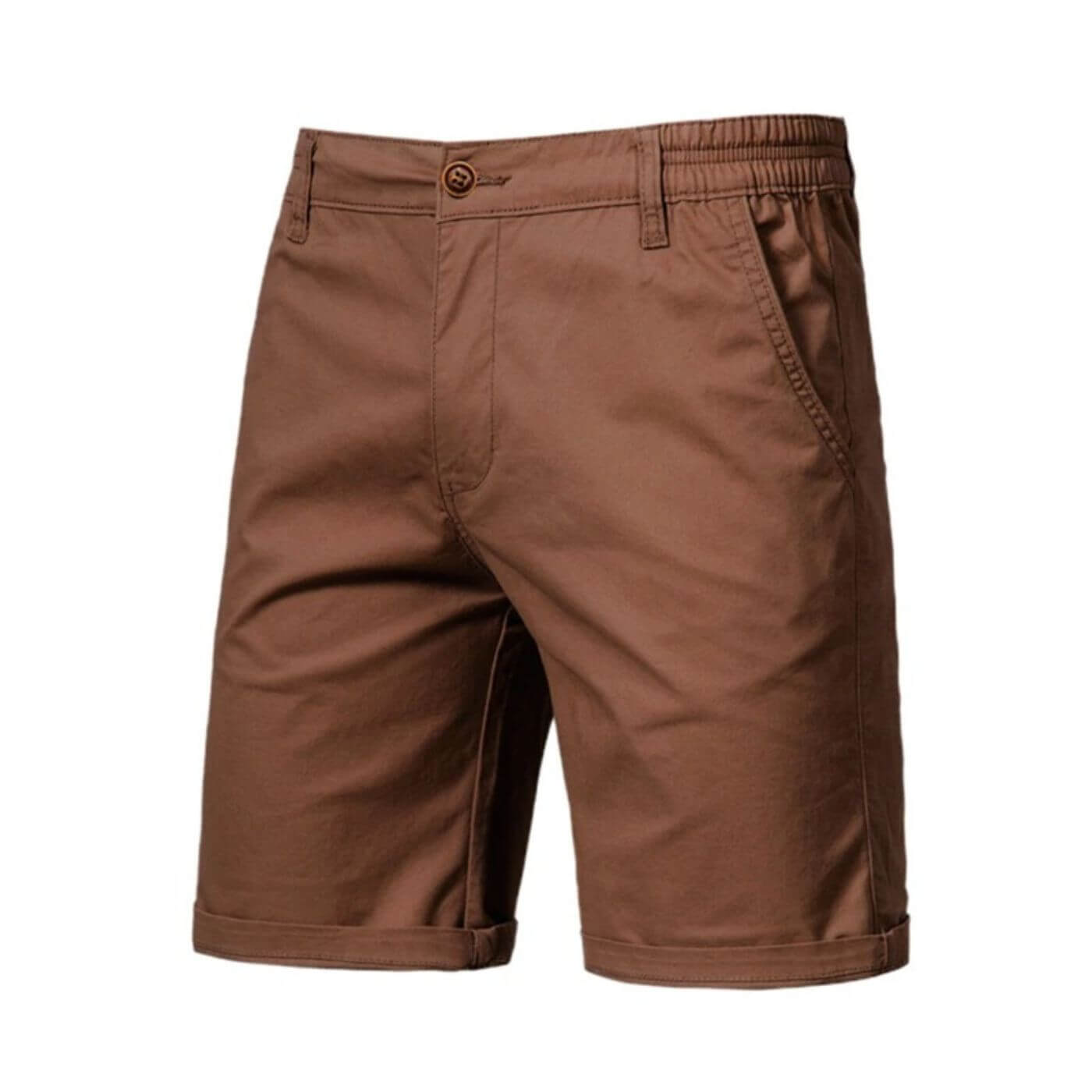 Men's Chino Shorts - Flat Front Design and Slim Fit Detail