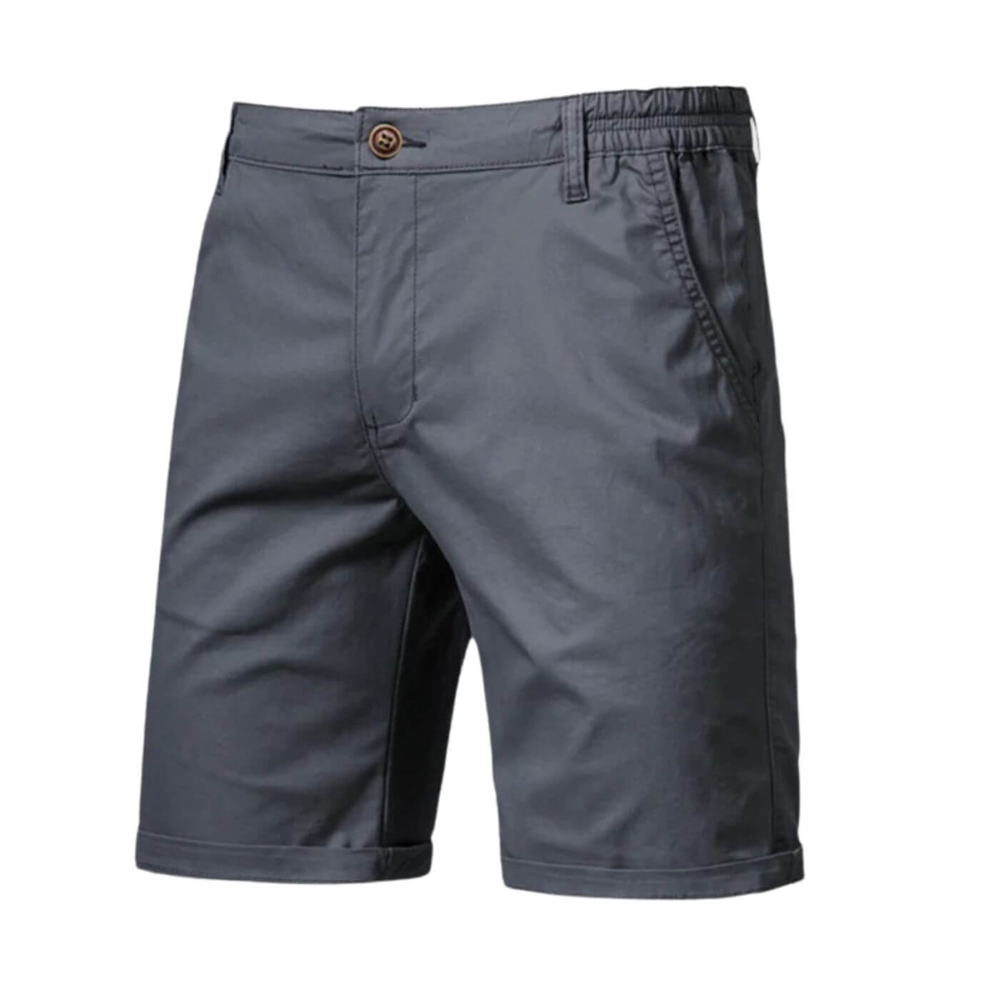 Men's Chino Shorts - Flat Front Design and Slim Fit Detail