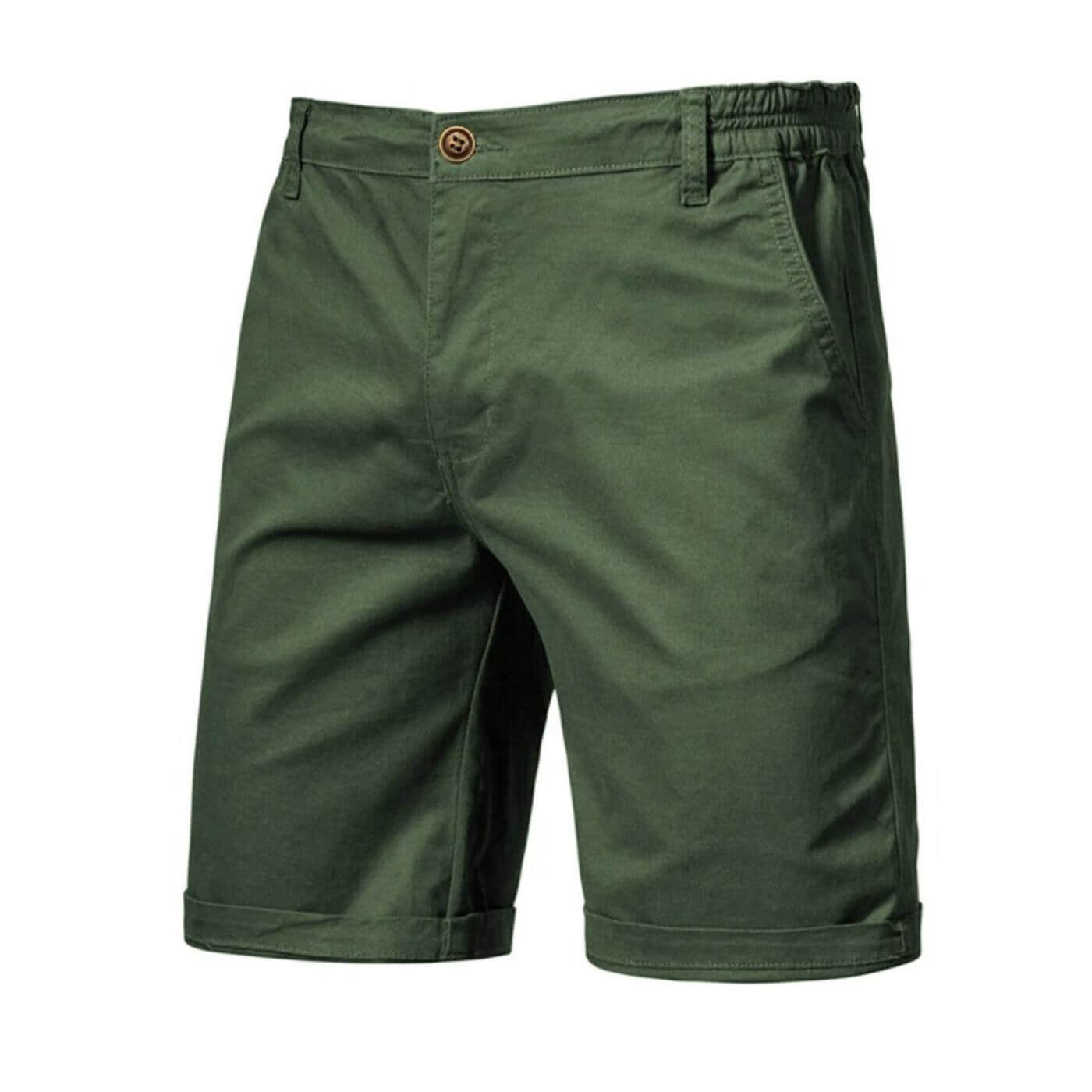 Men's Chino Shorts - Flat Front Design and Slim Fit Detail