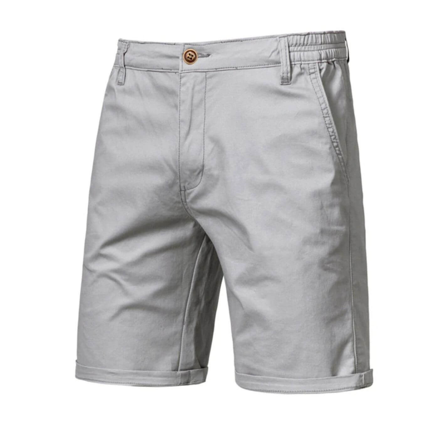 Men's Chino Shorts - Flat Front Design and Slim Fit Detail