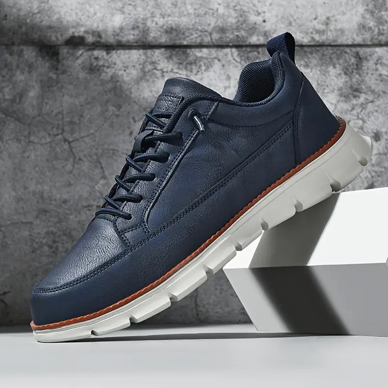 Men's Trainers - Lace-Up Design and Contrast Chunky Sole Detail