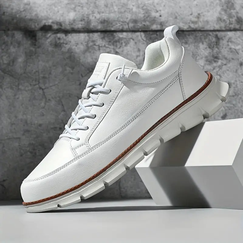 Men's Trainers - Lace-Up Design and Contrast Chunky Sole Detail