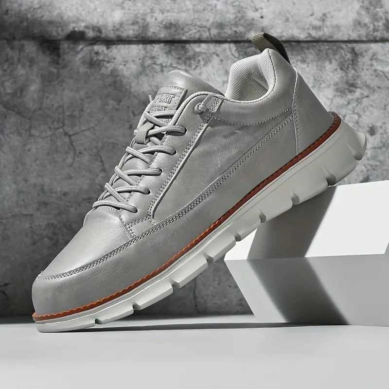 Men's Trainers - Lace-Up Design and Contrast Chunky Sole Detail