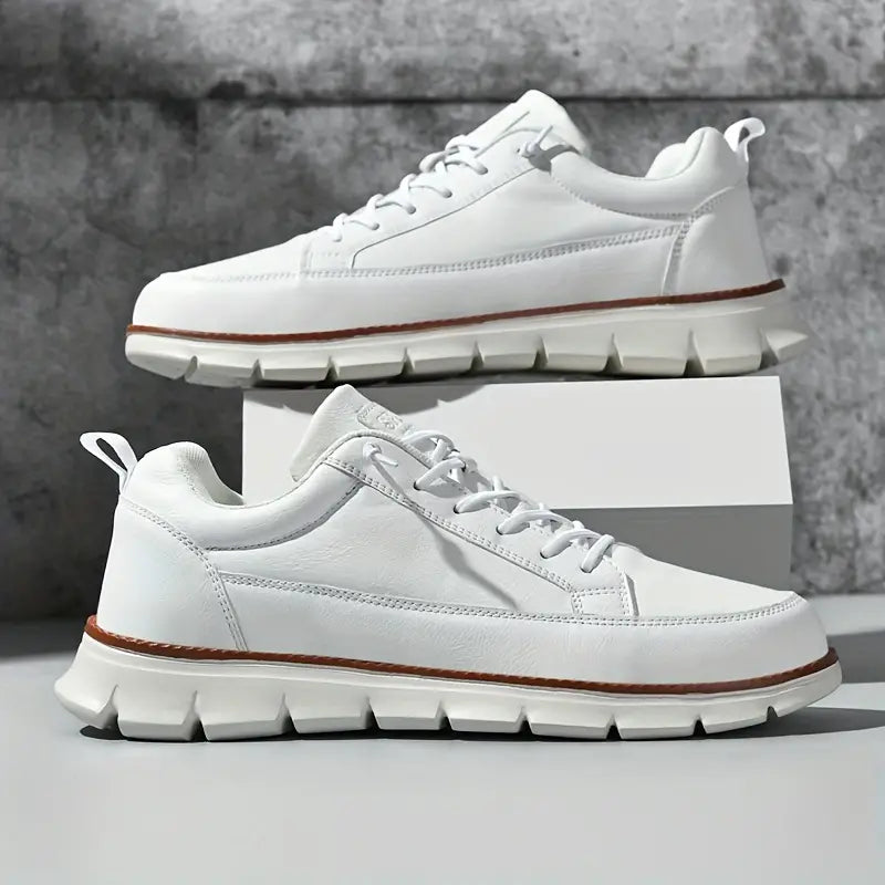 Men's Trainers - Lace-Up Design and Contrast Chunky Sole Detail