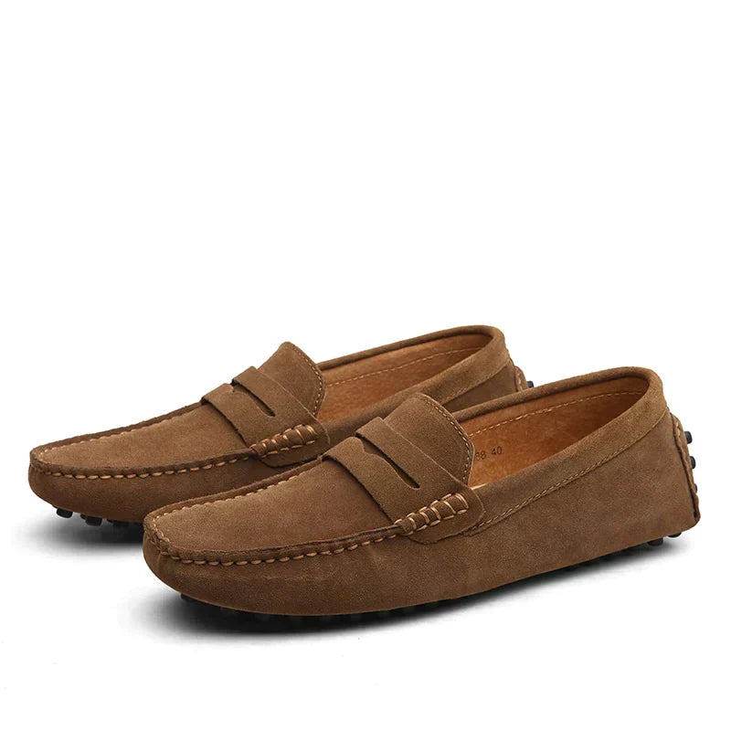 Men's Loafers - Penny Strap and Pebble Sole Detail