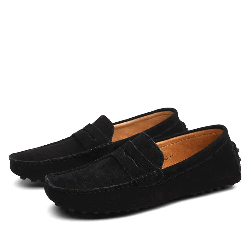 Men's Loafers - Penny Strap and Pebble Sole Detail