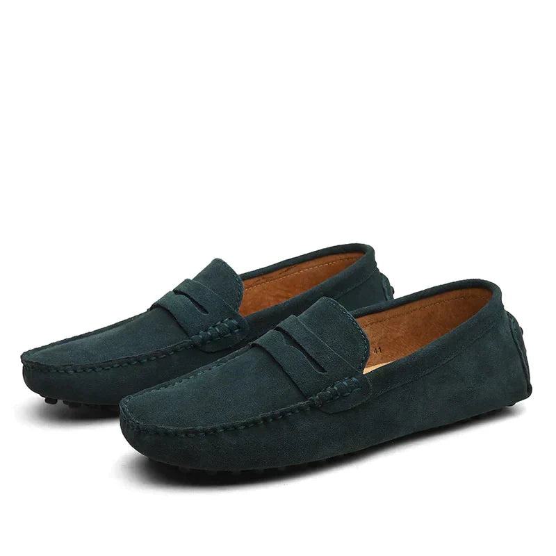 Men's Loafers - Penny Strap and Pebble Sole Detail