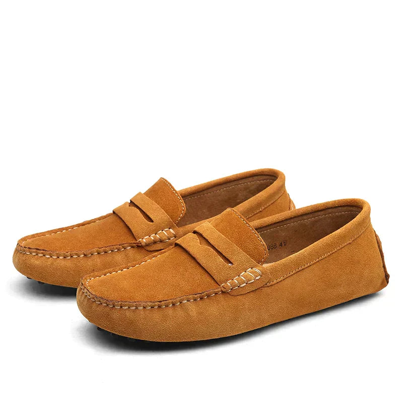 Men's Loafers - Penny Strap and Pebble Sole Detail