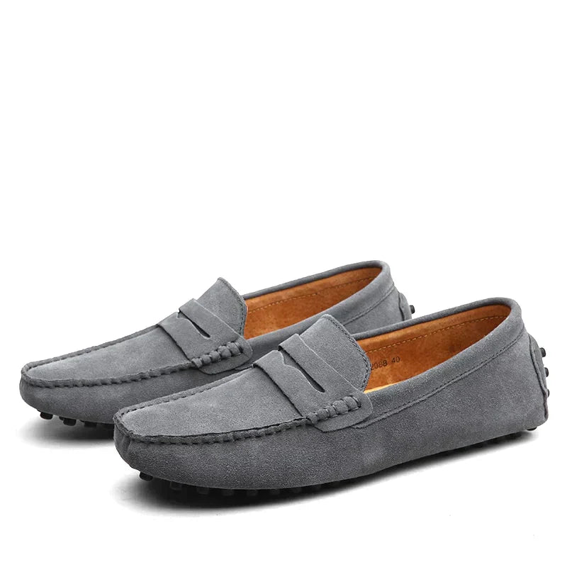 Men's Loafers - Penny Strap and Pebble Sole Detail
