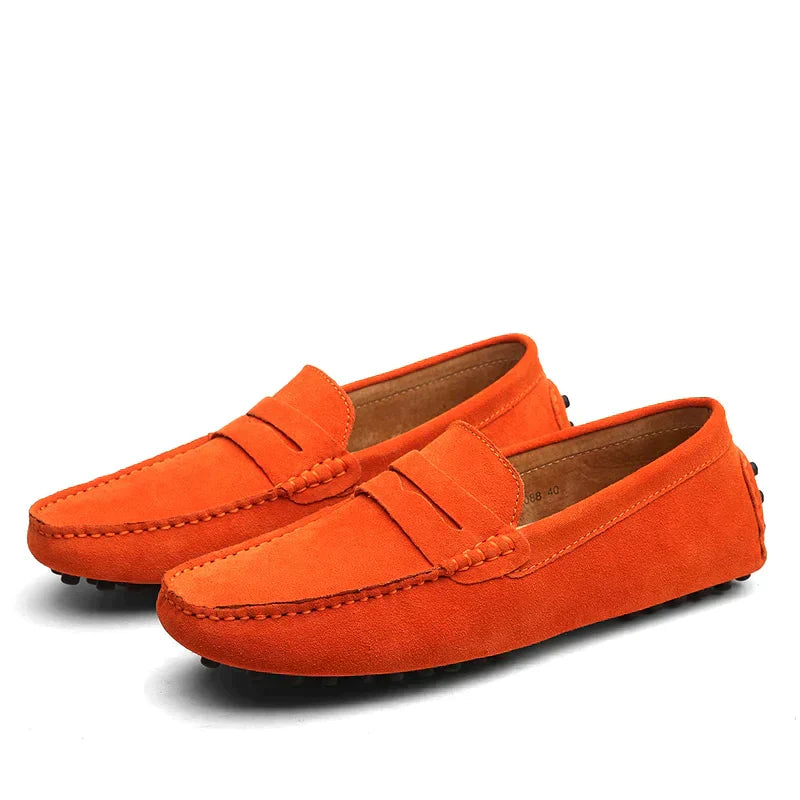 Men's Loafers - Penny Strap and Pebble Sole Detail