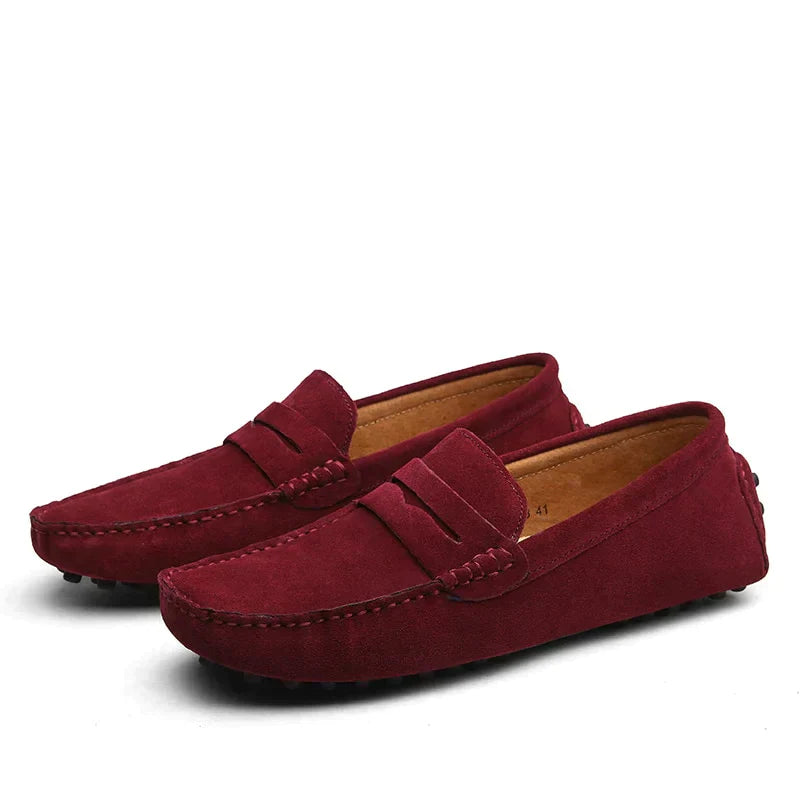 Men's Loafers - Penny Strap and Pebble Sole Detail