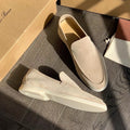 Men's Loafers - Slip-On Design and Contrast Sole Detail
