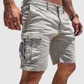 Men's Cargo Shorts - Multi-Pocket Design and Slim Fit Detail