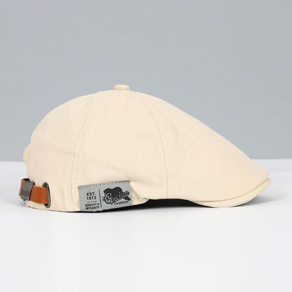 Men's Flat Cap - Adjustable Rear Strap and Side Patch Detail