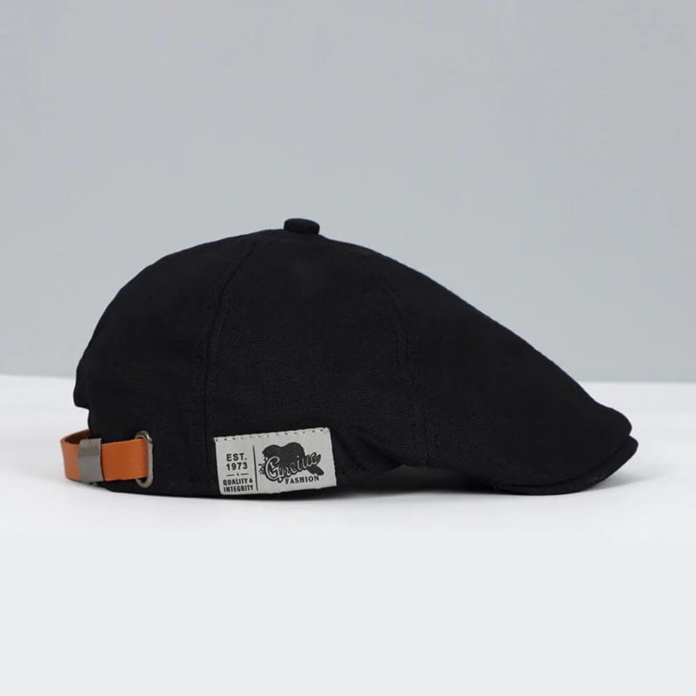 Men's Flat Cap - Adjustable Rear Strap and Side Patch Detail