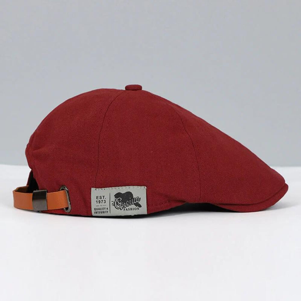 Men's Flat Cap - Adjustable Rear Strap and Side Patch Detail