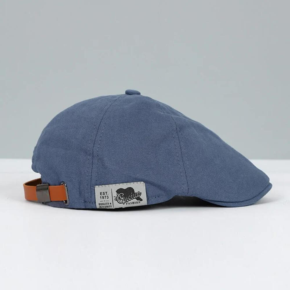 Men's Flat Cap - Adjustable Rear Strap and Side Patch Detail