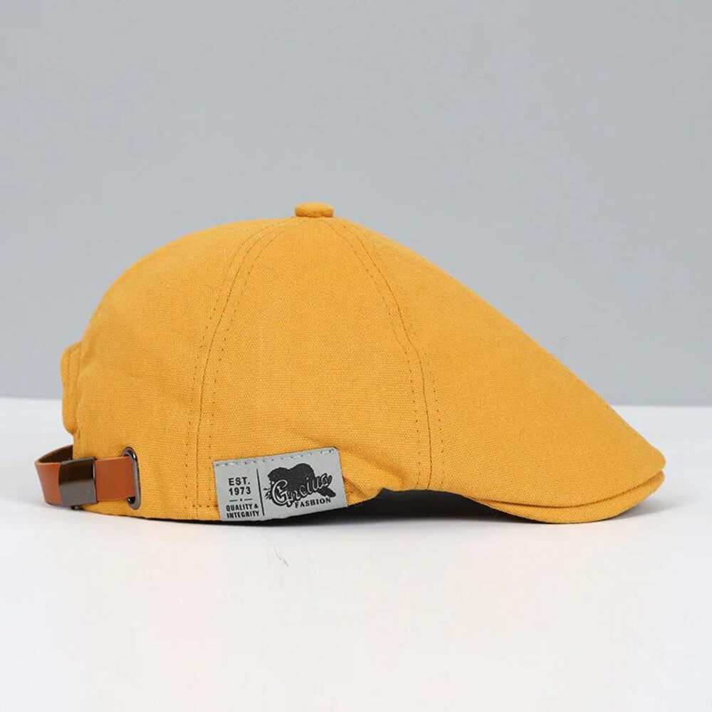 Men's Flat Cap - Adjustable Rear Strap and Side Patch Detail