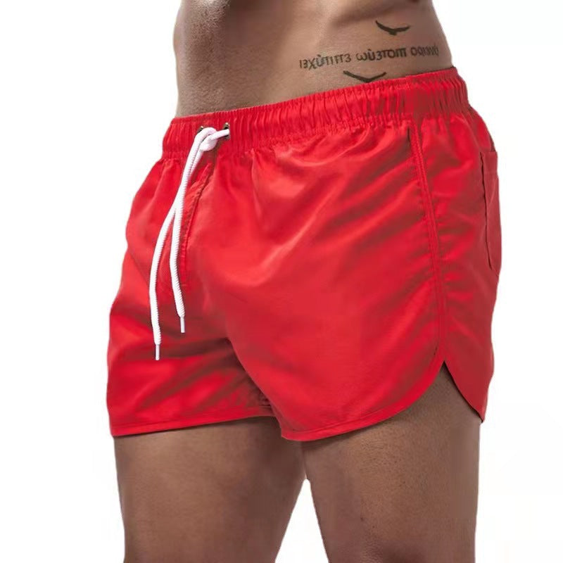 Men's Swim Shorts - Quick-Dry Design with Drawstring Waist and Side Split Detail