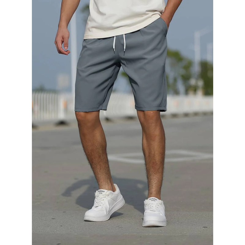 Men's Sports Shorts - Lightweight Quick-Dry Design with Drawstring Waist