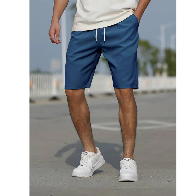 Men's Sports Shorts - Lightweight Quick-Dry Design with Drawstring Waist
