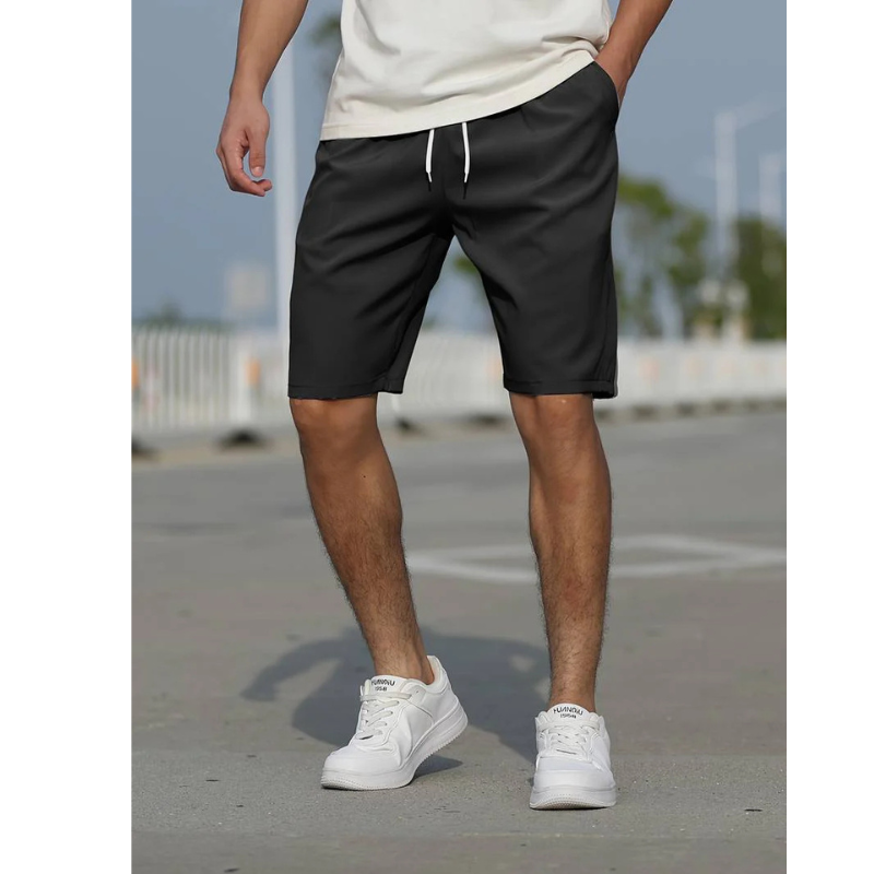 Men's Sports Shorts - Lightweight Quick-Dry Design with Drawstring Waist
