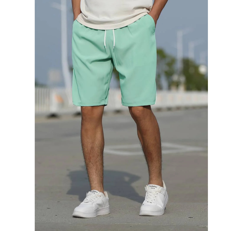 Men's Sports Shorts - Lightweight Quick-Dry Design with Drawstring Waist