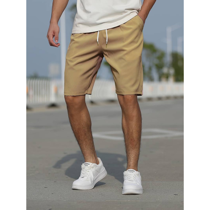 Men's Sports Shorts - Lightweight Quick-Dry Design with Drawstring Waist