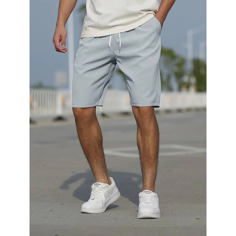 Men's Sports Shorts - Lightweight Quick-Dry Design with Drawstring Waist