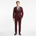 Men's 2-Piece Suit - Slim Fit Design with Notch Lapel and Formal Tailored Detail