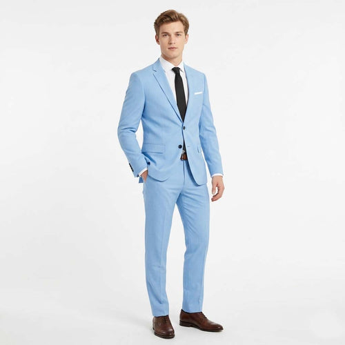 Men's 2-Piece Suit - Slim Fit Design with Notch Lapel and Formal Tailored Detail