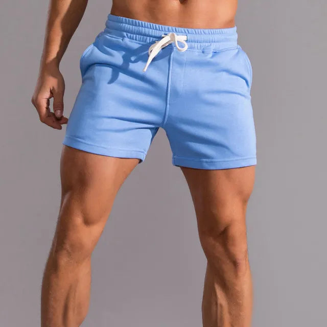 Men's Sweat Shorts - Drawstring Waist and Muscle Fit Detail