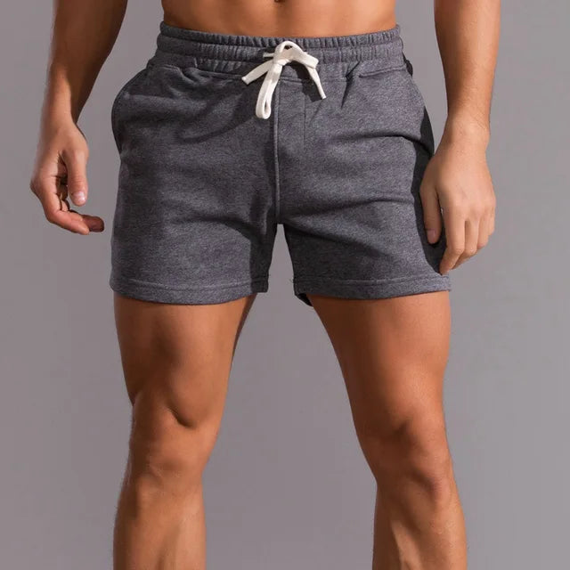 Men's Sweat Shorts - Drawstring Waist and Muscle Fit Detail
