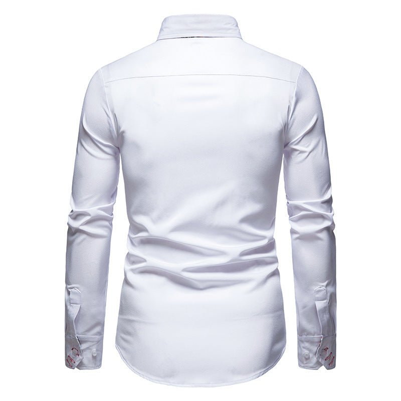 Men's Dress Shirt - Paisley Contrast Lining and Tailored Slim Fit