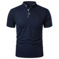Men's Polo Shirt - Grandad Collar with Contrast Piping