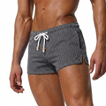 Men's Slim Fit Swim Shorts - Contrast Drawstring and Side Split Hem Detail
