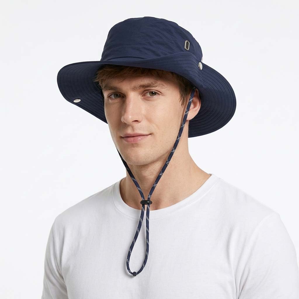 Men's Outdoor Bucket Hat - Wide Brim and Adjustable Chin Strap